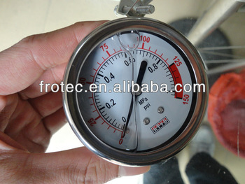 High quality stainless steel liquid filled pressure gauge with DIN bayonet ring