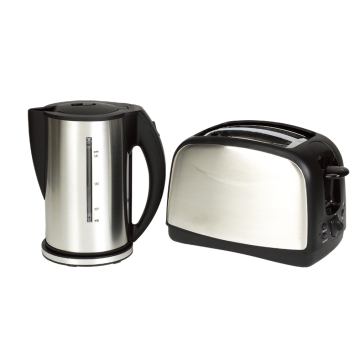 2-Flaffen-Edelstahl-Toaster, Wasserkocher und Brötchenwärmer-Set: Elektrische Küchengeräte Bündel