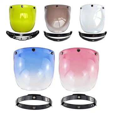 Colorful Multicolor Motorcycle Bubble Mirror Half Helmet for Harley and Flight with Three Buttons