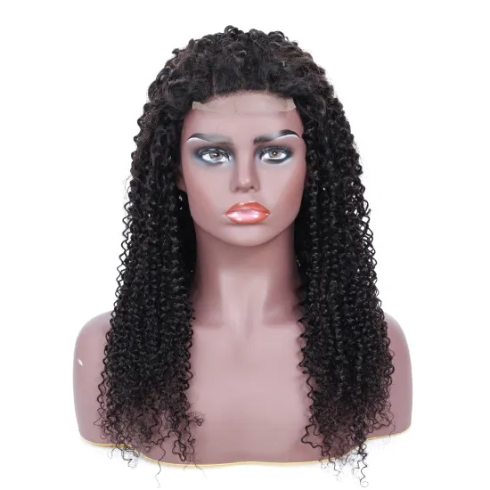 10A Malaysian Kinky Curly Remy Cuticle Aligned Human Hair Lace Closure Wig For Black Women Pre Plucked 4X4 Swiss Lace Wig Vendor