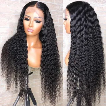 Wholesale HD Lace Closure Wig Kinky Curly 4x4 Closure Wig Unprocessed Pre Plucked Lace Human Virgin Brazilian Hair Straight Wig