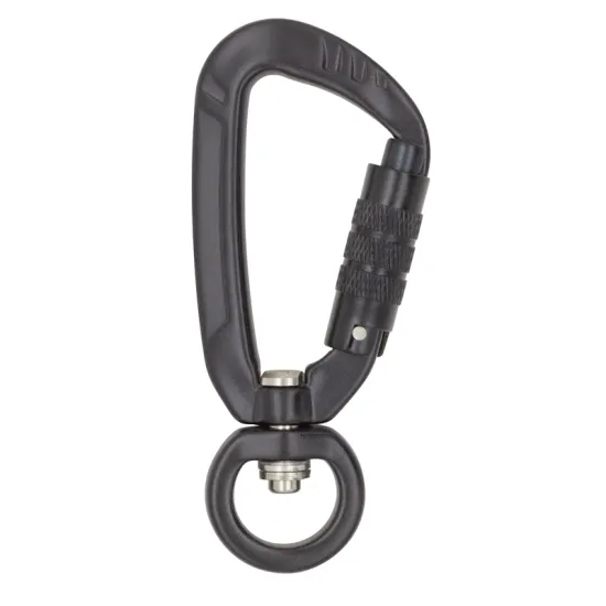 JENSAN Custom Aluminum 5KN Self Locking Pear Shaped Swing Swivel Carabiners for Dog Leashes