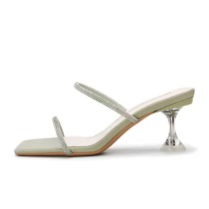 2021 crystal high heel design fashion strap sandals