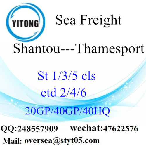 Shantou Port Sea Freight Verzending naar Thamesport