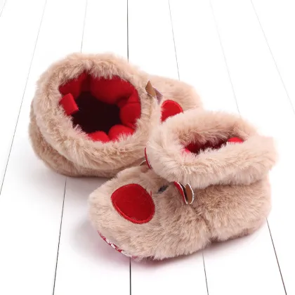 soft soled walking shoes baby fur shoes