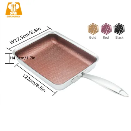 No Oil Outdoor Squar Nonstick Frying Pan