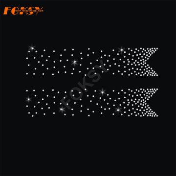 Beautiful Pattern Heat press Cheer Bows Rhinestone Design