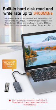 Thunderbolt 3 SSD περίπτωση με SSD σκληρό δίσκο