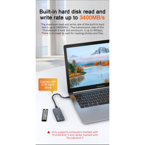 Thunderbolt 3 SSD -Fall mit SSD -Festplatte