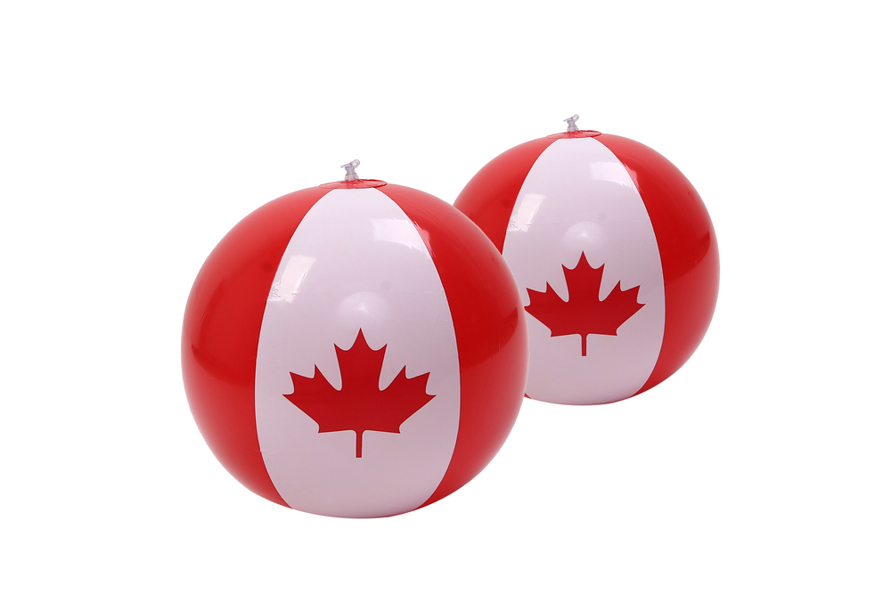 Werbeartikel Beachball Kanada Maple Leaf