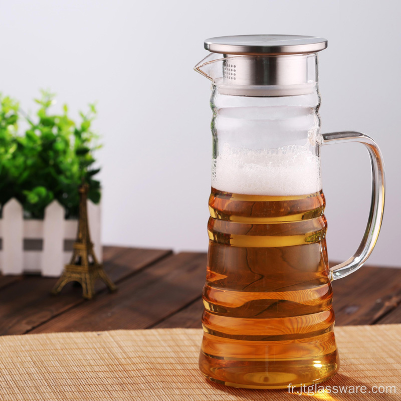 Pichet de boisson en verre résistant à la chaleur pour jus fait maison