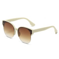 New Round Cat-Eye Half-Frame Sunglasses Trend Retro Versatile Sunglasses