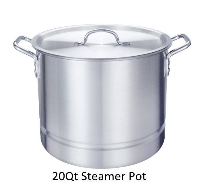 Pot de vapeur tamale 20qt en aluminium avec couvercle