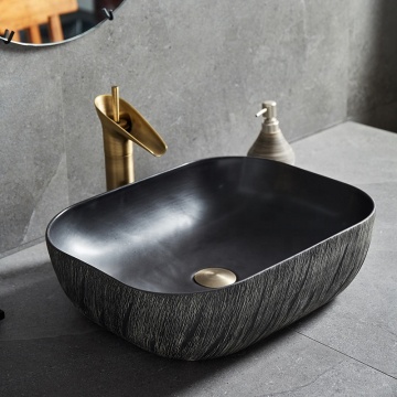 LJ24-009-021 Modern Ceramic Square Bathroom Vessel Sink