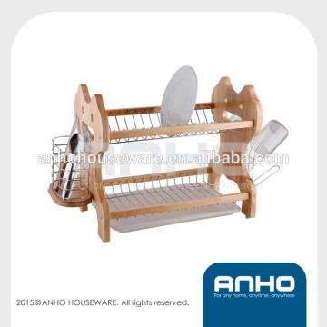 Attractive design wooden dinner plate rack