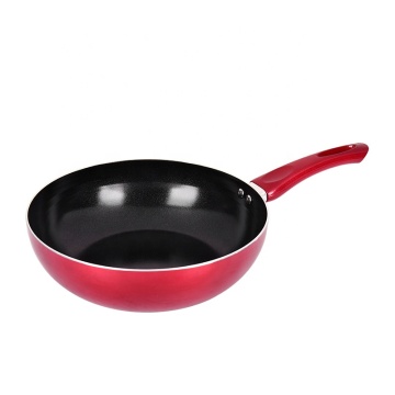 Pressed Ceramic Coated Aluminum Wok with Glass Lid