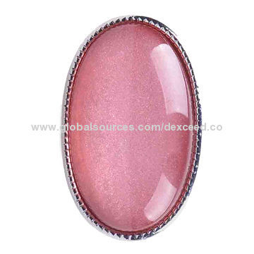 Large Coral Resin Stone Ring in Gold Plating, Multi Colors are Available, Low Minimum Order Quantity