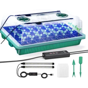 Hot 40 Cells Seed Starter Kit with Dimmable LED Grow Light, Humidity Dome, and Mini Propagator for Plant Growth