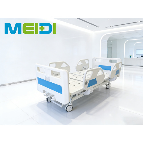 Perforated Three-Crank Hospital Bed | Four Small Rails, Central Brake, For Hospital Use