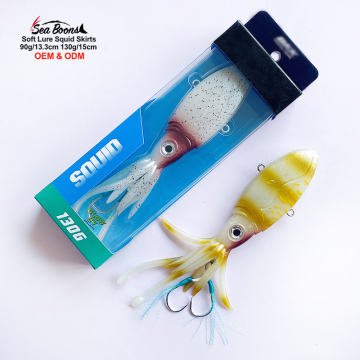 New 90g & 130g Squid Fishing Lures with Auxiliary Hook for Egi and Jig Techniques