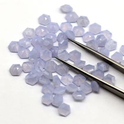 Natural Purple Agate Ring Face Purple Chalcedony Gemstone