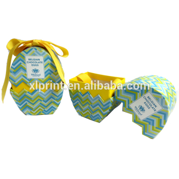 special shaped gift box , egg shaped boxes with ribbon decorated