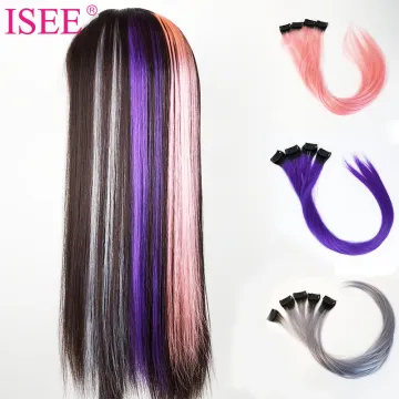 2021 Fashion Clip In One Piece Colorful Human Hair Extension,Colors Party Highlights Colorful One Clip In Hair Extension
