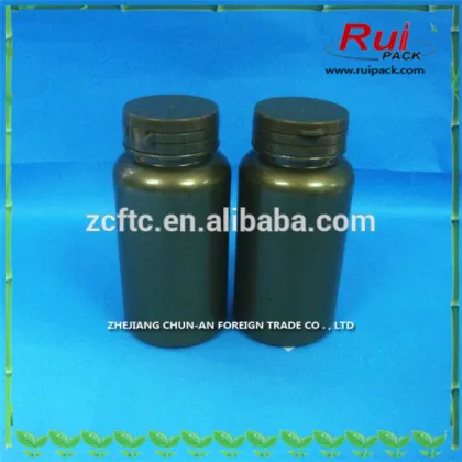 Transparent yellow PET medicine pills bottle 100ml 200ml 250ml 300ml