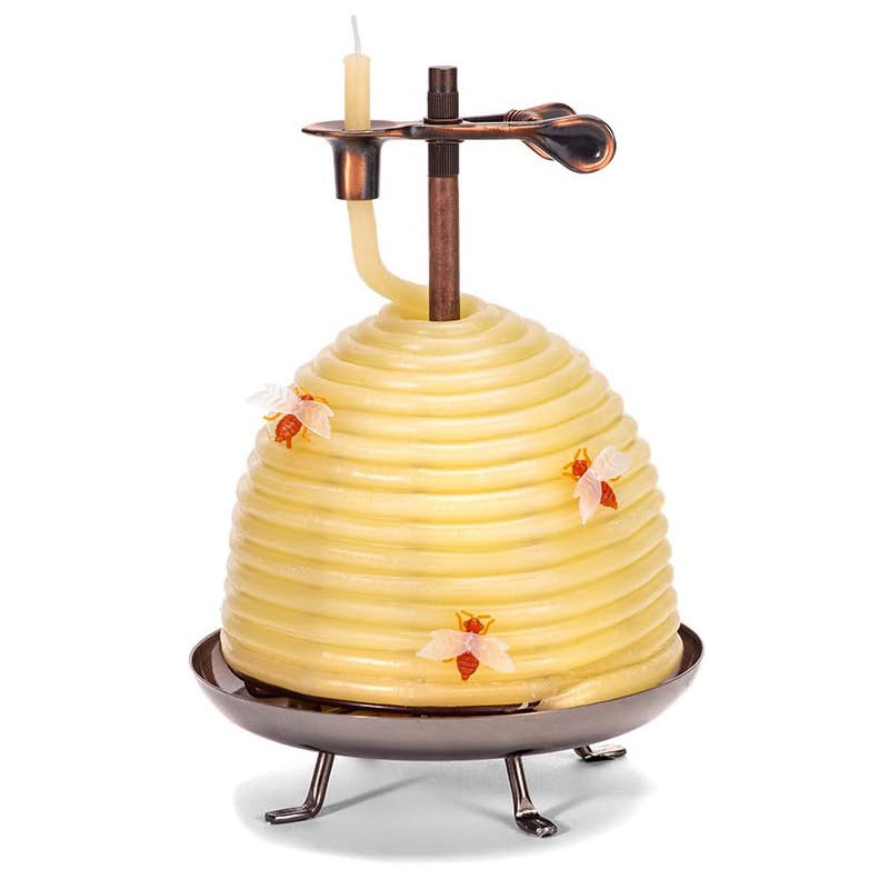 50-Hour Natural Beeswax Beehive Candles with Cotton Wick