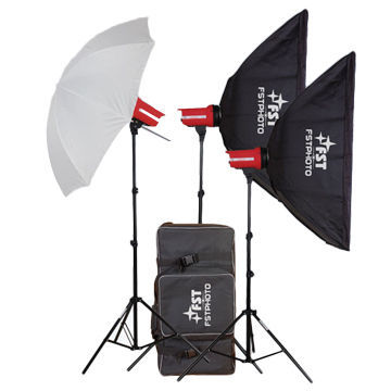 Studio Accessories Kit with 3 x 60 x 90cm Soft Boxes and 3 x 240cm Light Stands