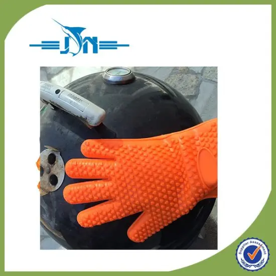 Plastic Silicone Heat Resistant Grilling BBQ Gloves for Cooking made in China