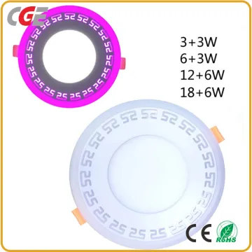 LED Panel Light LED Panel Lamp LED Ceiling Lights 12+6W Round Dual Color LED Lighting