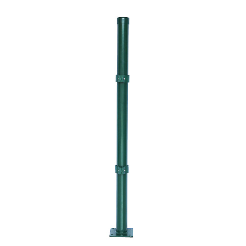 Green Coated Round Metal Fence Post Easy Assembly