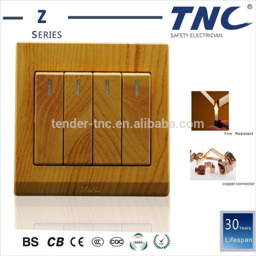 New Design Products Red Copper Flush Type Electrical Wall Switch