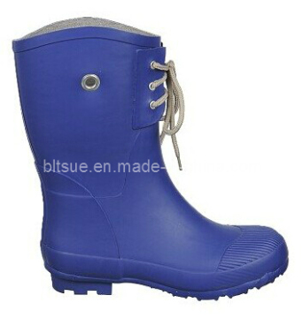 Blue PVC Rain Boot with Belt