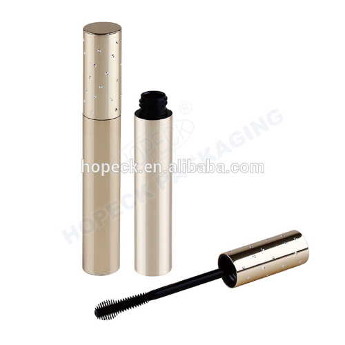 Aluminum mascara container with drilling