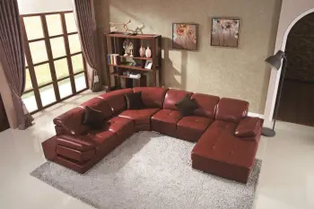 Modern Style Home L-Shape Corner Sofa with PU Leather