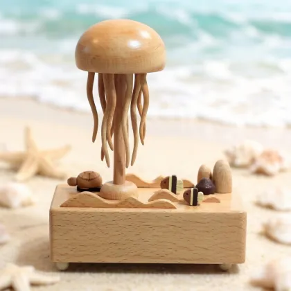 Wooden Jellyfish Mechanical Music Box