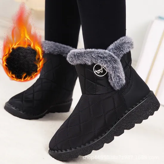 Imitation rabbit fur warm cotton boots