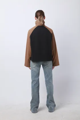 Winter Contrast Panel Trench Coat