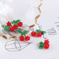 10pcs Lampwork Glass Charms Cherry Shape Pendant