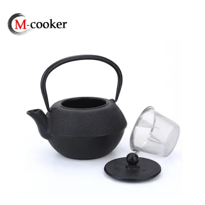 2023 Chinese Style Enamel Cast Iron Red Tea Kettle Teapot Sets