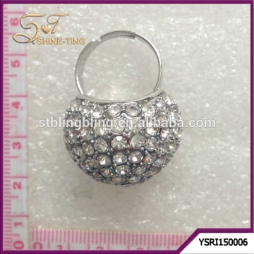 Exaggerated big gemstone ring handmade shining crystal rondelle beads