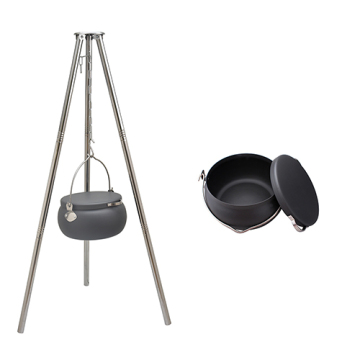 Pot Aluminium Berkemah Portabel Dengan Stand yang Dapat Disesuaikan 6.5QT