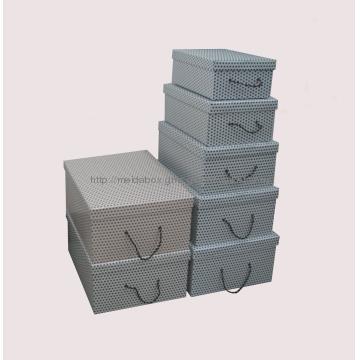 Embossed storage box with lid