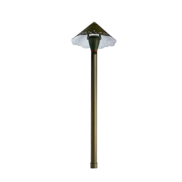 Garden Pathway Light fixture with brass carved hat