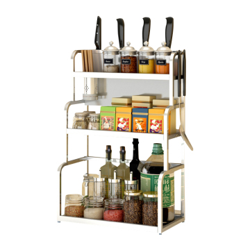 Kitchen Organizer Stainless Steel Standing Spice Rack 2/3 Layer Jars Bottle Kitchen Cabinet Storage Rack Shelf Utensils Holder