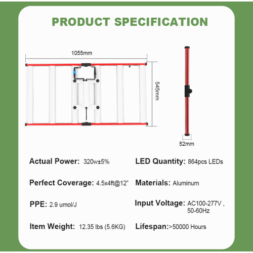 High Quality 320W Led Plant Grow Light Strip