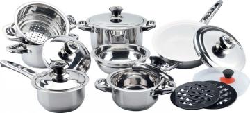 White ceramic coating 16pcs wide edge cookware