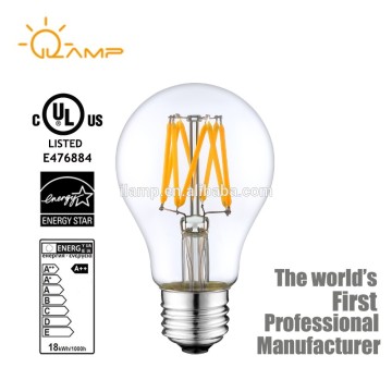 A19 6 Watts Dimmable LED Filament Light,E26 Medium Base Lamp,60 Watts Equivalent Daylight (Neutral White) 4000k 2700k 3000k